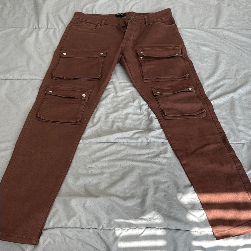 Men’s Brown Cargo Pocket Pants